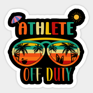 Athlete Off duty-  Retro Vintage Sunglasses Beach vacation sun for Summertime Sticker